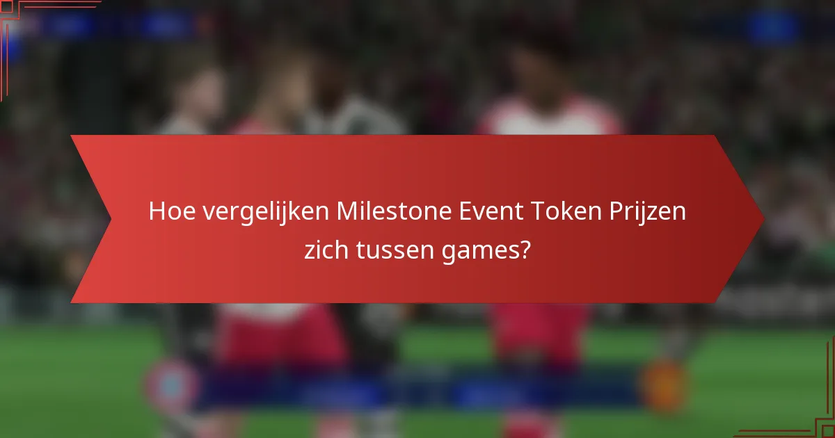 Hoe vergelijken Milestone Event Token Prijzen zich tussen games?
